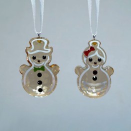 Christmas Ornament - Gingerbread Snowman Couple